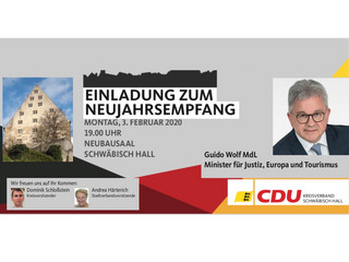 Neujahrsempfang der CDU Schwäbisch Hall mit Guido Wolf MdL